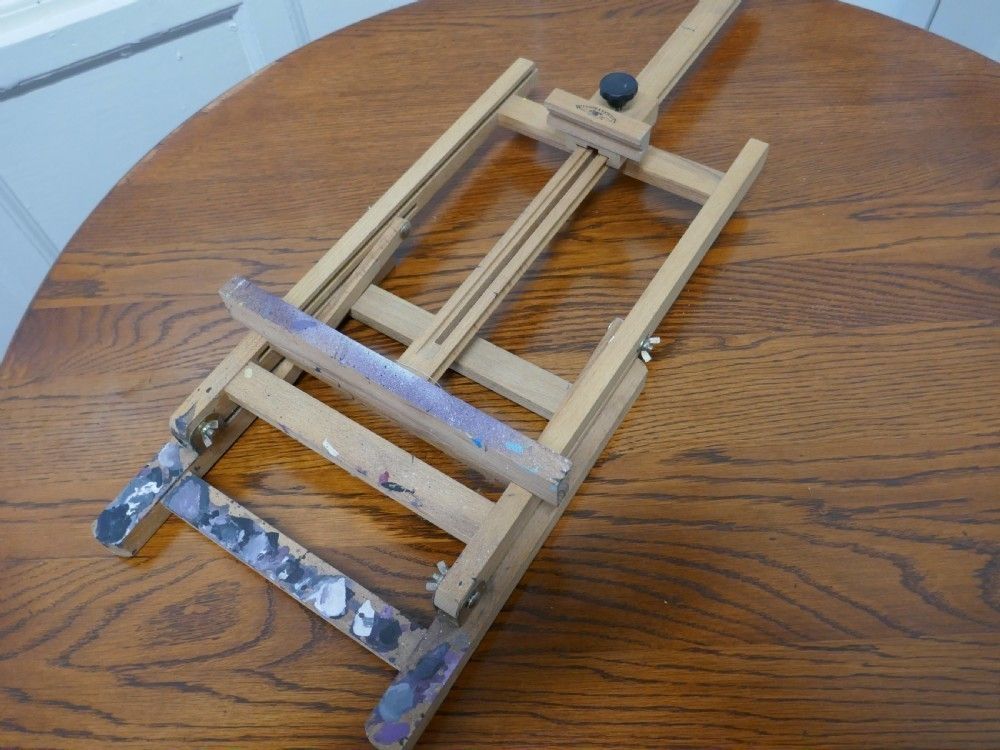 Paint Spattered Winsor And Newton Folding Table Top Easel photo vinterior
