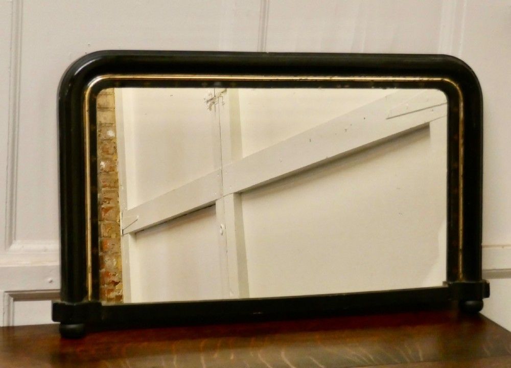 Victorian Black Lacquer Over Mantel Mirror photo furniture