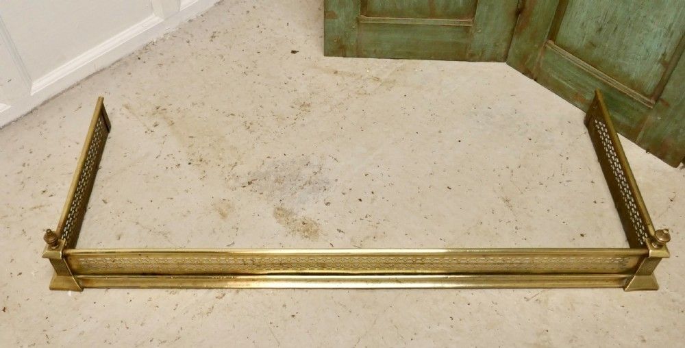 Long Victorian Pierced Brass Fender photo furniture