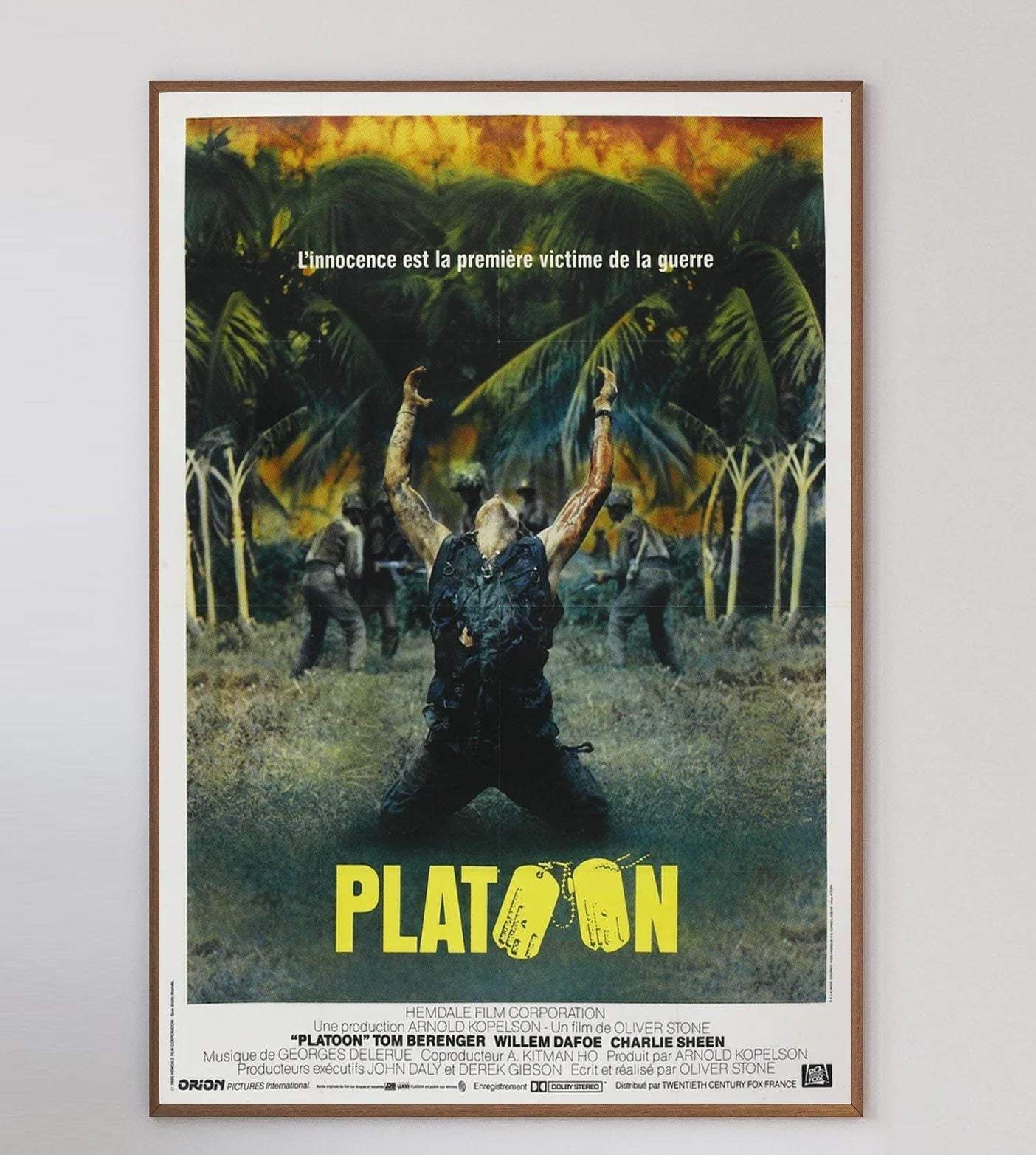Platoon (French) 1986   Original Vintage Poster photo furniture