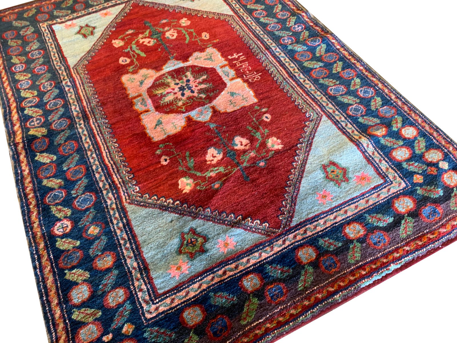 Handwoven Antique Wool Armenian Rug 1880  123x163cm photo furniture
