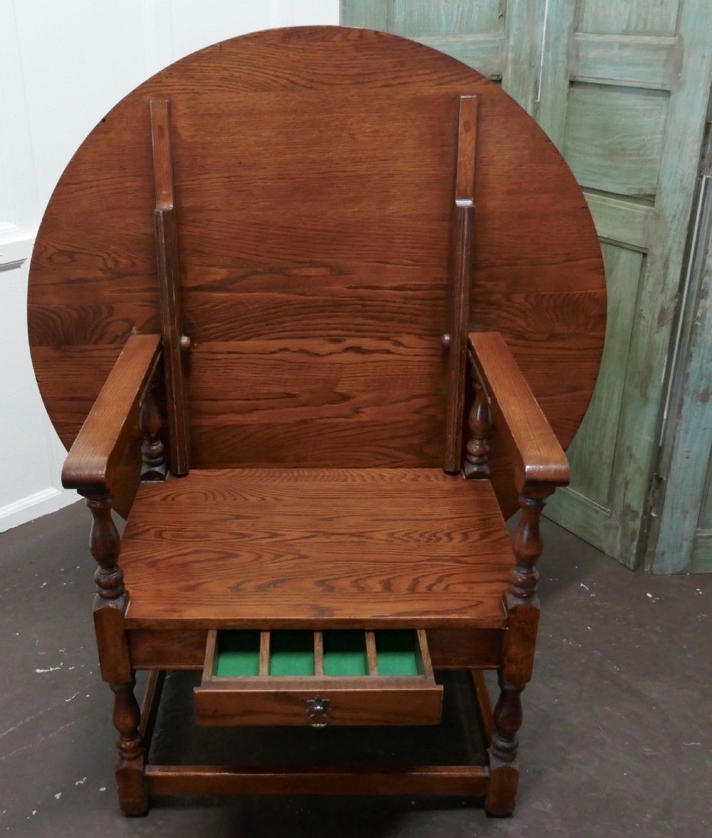 Golden Oak Monks Bench/Hall Table photo for sale