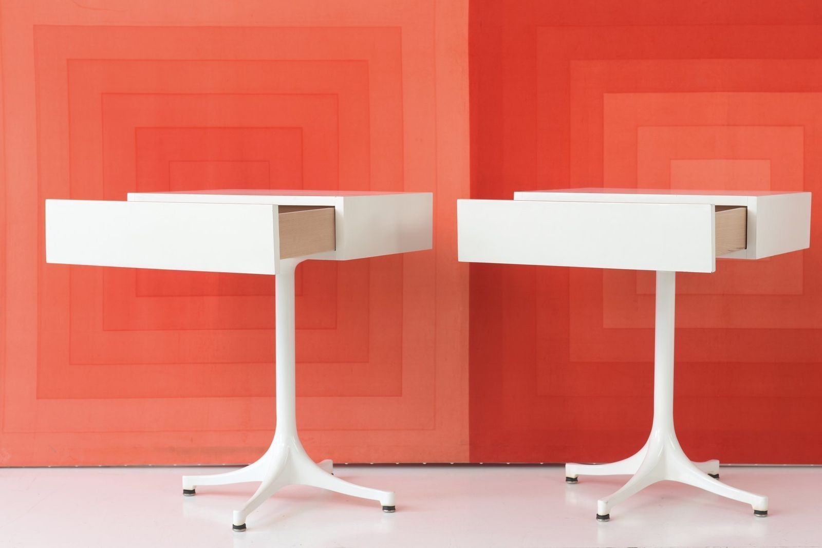 German Pedestal End Tables By George Nelson For Vitra, 1960s, Set Of 2 photo vintage