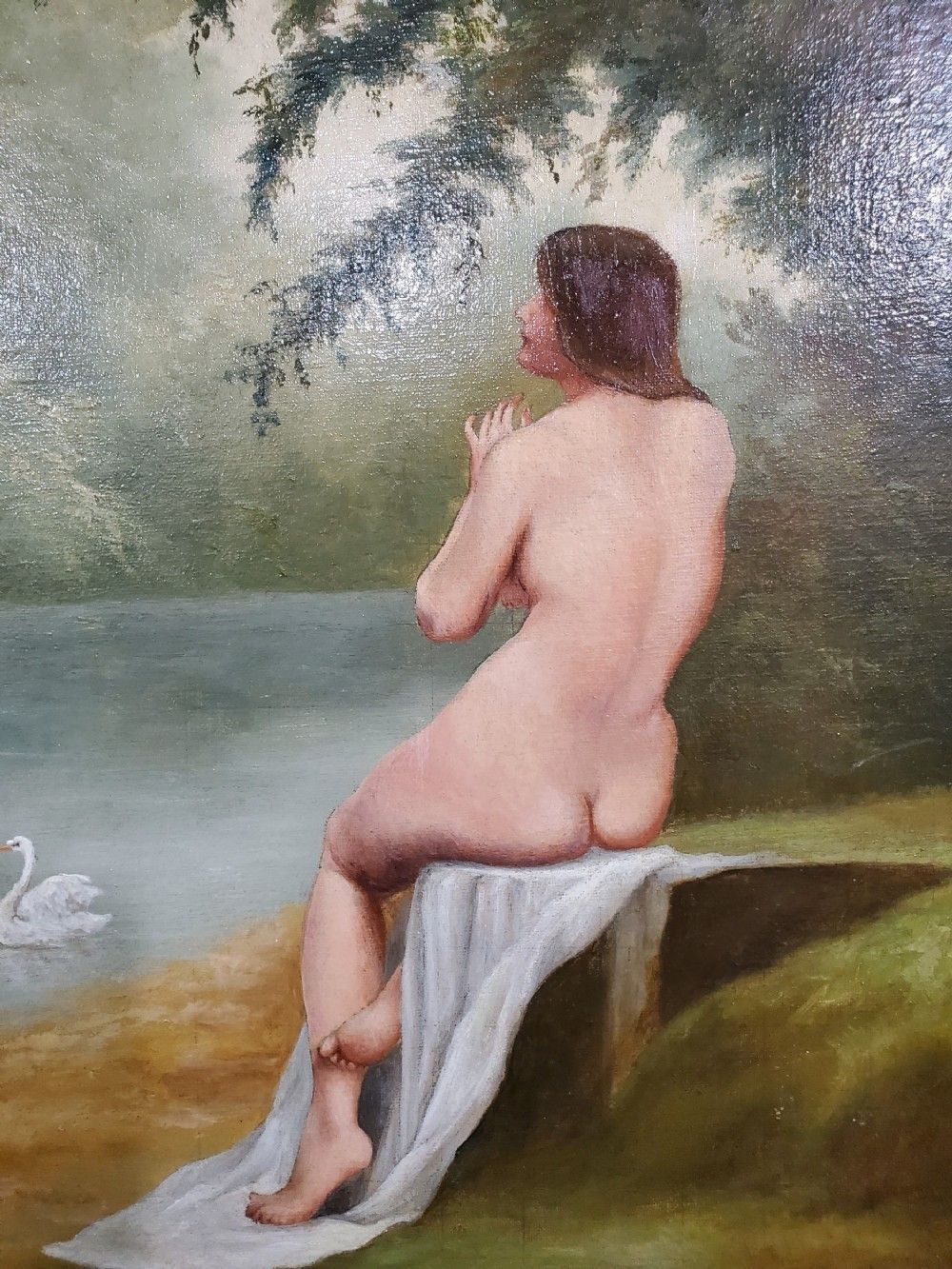 Ménégaux, French Art Nouveau Oil On Board C1900 photo for sale