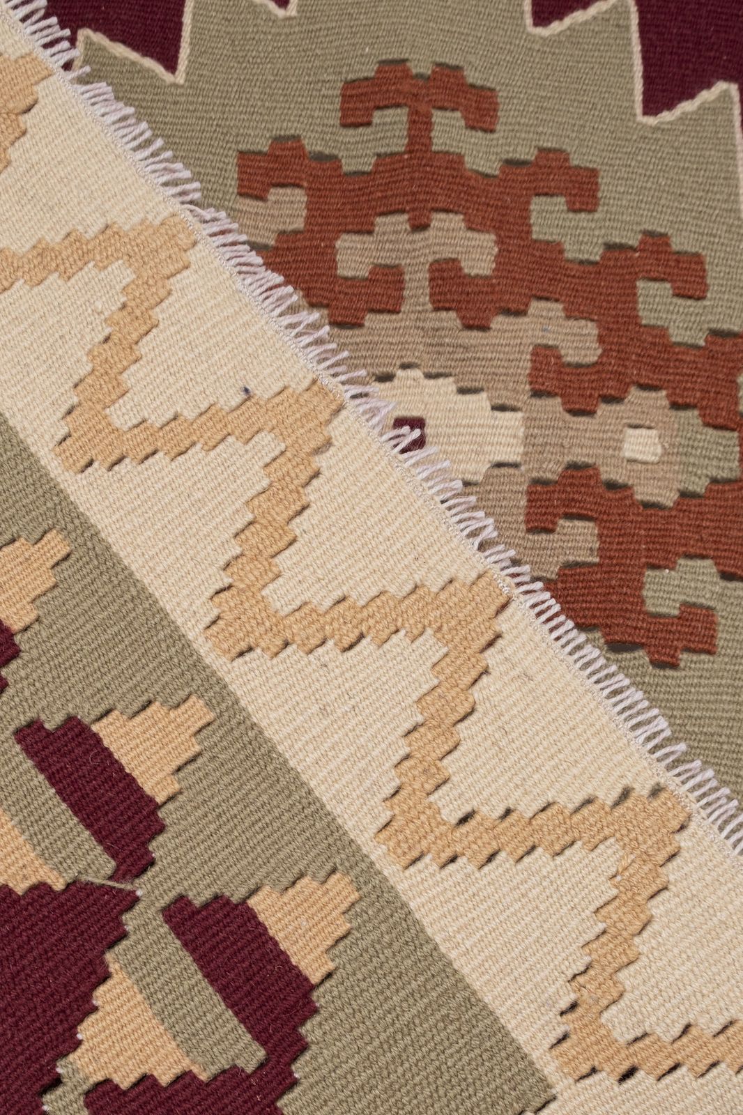 Textiles Vintage Turkish Kayseri Kilim Rug 4' X 7'5" photo