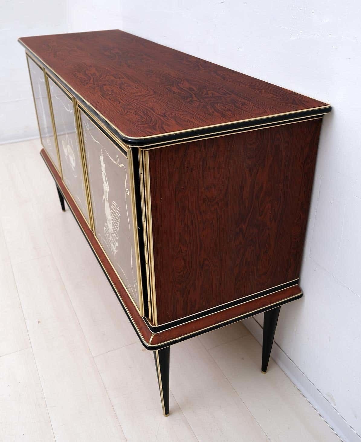 Umberto Mascagni For Harrods London Midcentury Italian Bar Cabinet, 1950s photo buy