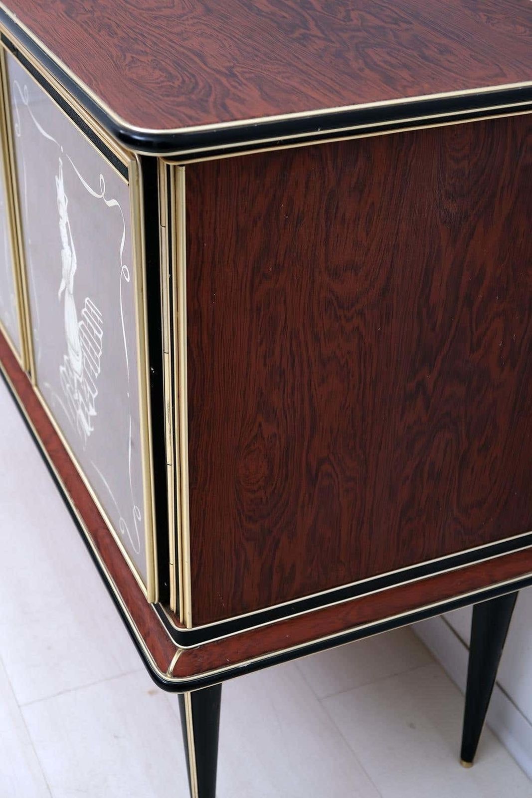 Umberto Mascagni For Harrods London Midcentury Italian Bar Cabinet, 1950s photo vintage