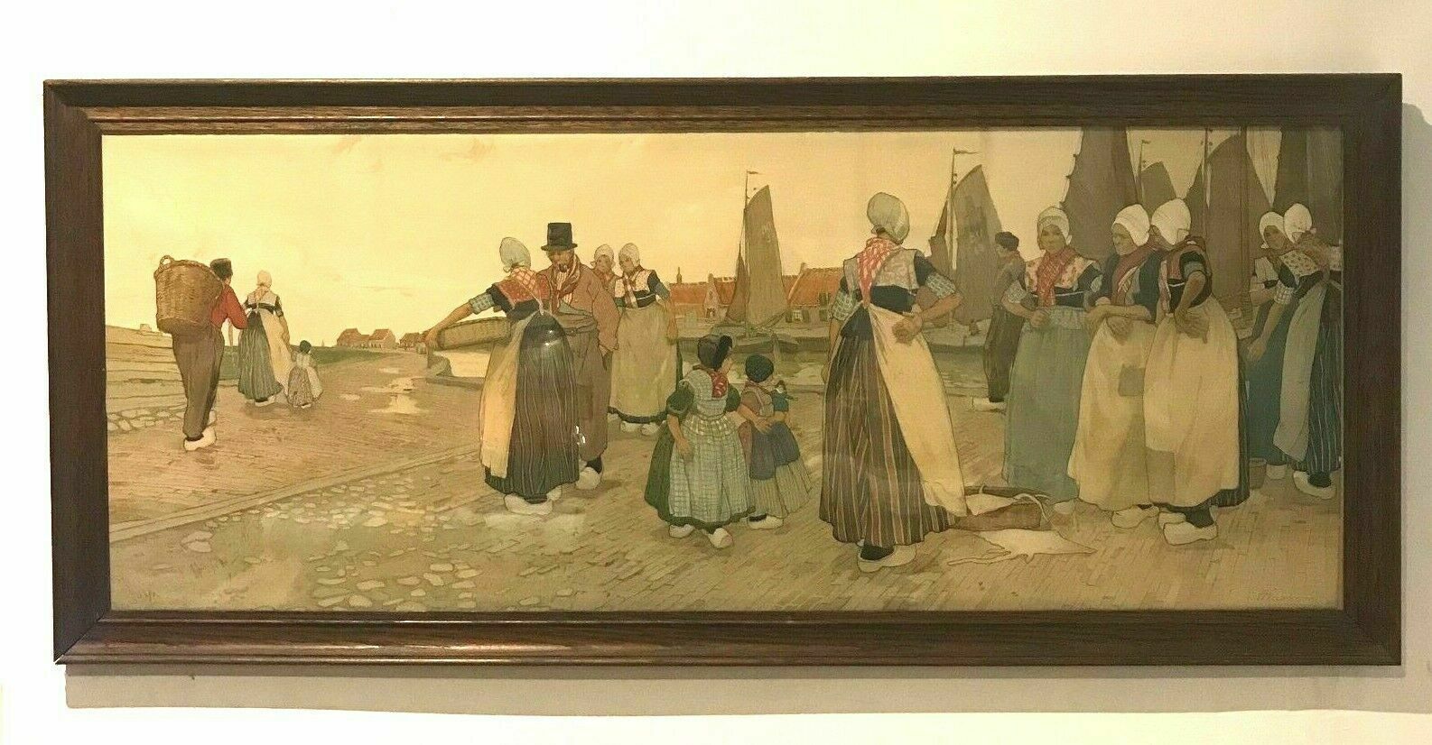 Pair Of Framed Prints "Dutch Scene" By Cassiers Hendricks XX Century photo buy