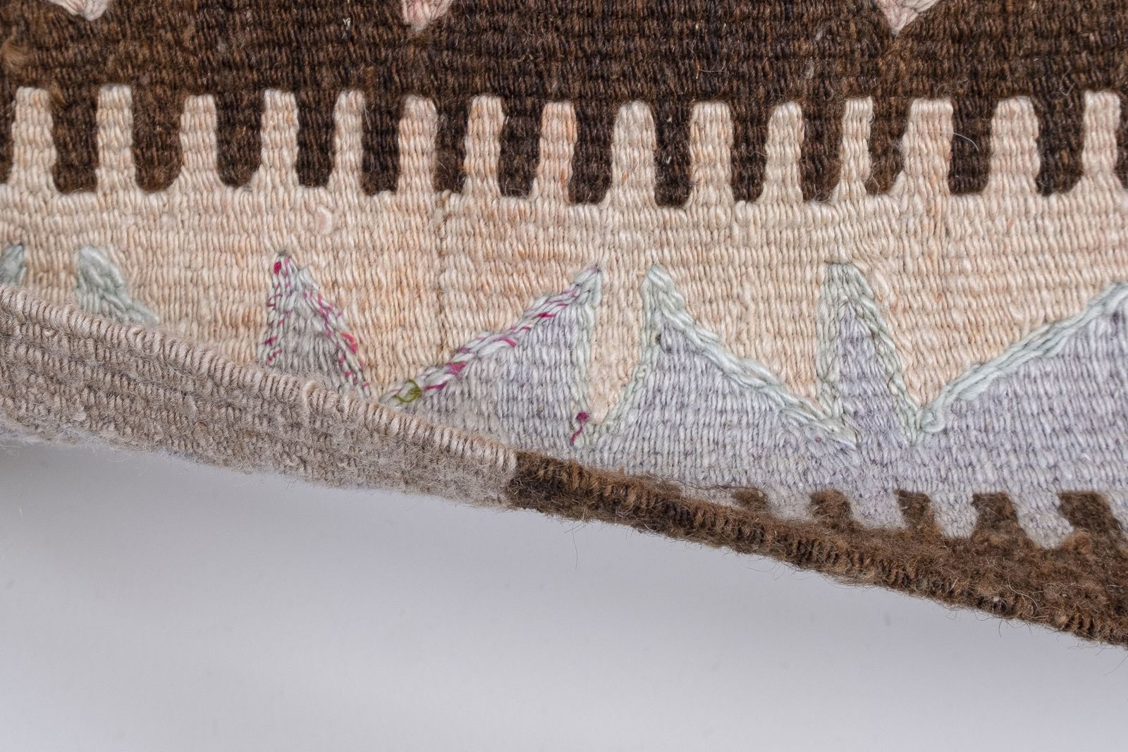 photo buy Hand Woven Turkish Oushak Kilim Flat Weave Wool Rug 5'1" X 11'10"