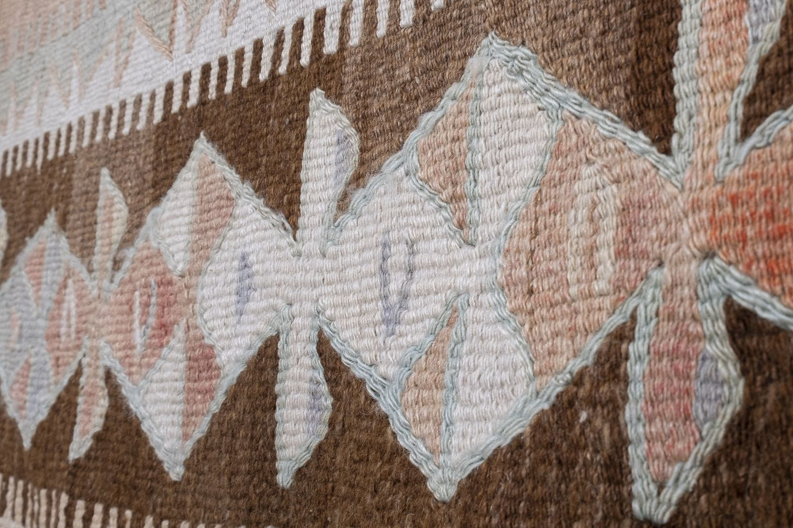 photo for sale Hand Woven Turkish Oushak Kilim Flat Weave Wool Rug 5'1" X 11'10"