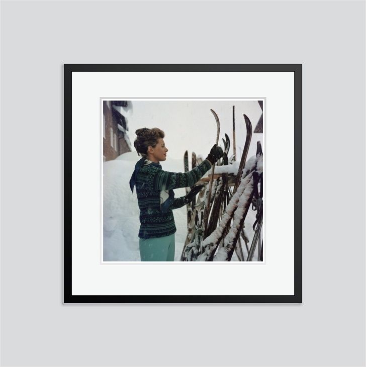Slim Aarons 'Skiing Princess' 1961 C Type Print Framed In Black