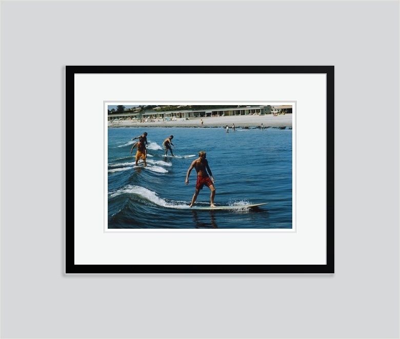 Slim Aarons 'Surfing Brothers' Circa 1930 C Type Print Framed In Black