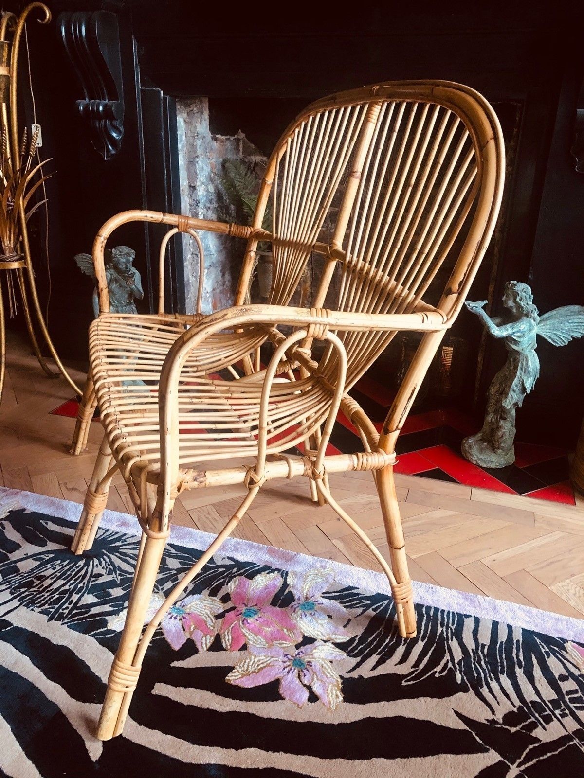 Mid Century Bamboo Love Seat photo furniture