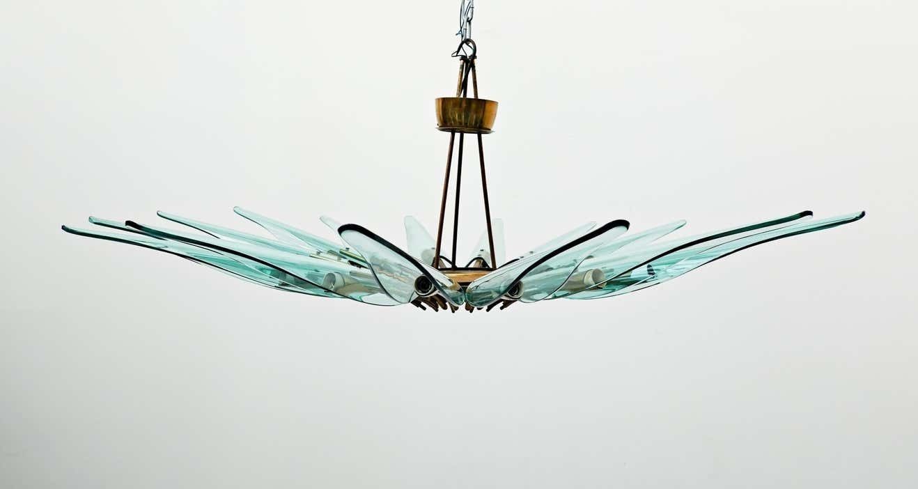 Dahlia Chandelier Mod. 1563 A By Max Ingrand For Fontana Arte, Italy, 1950