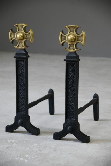 Wrought Iron Andirons photo vinterior