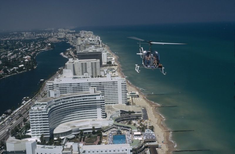 Slim Aarons 'Aerial Miami Beach' 1972 C Type Print Framed In Black photo furniture