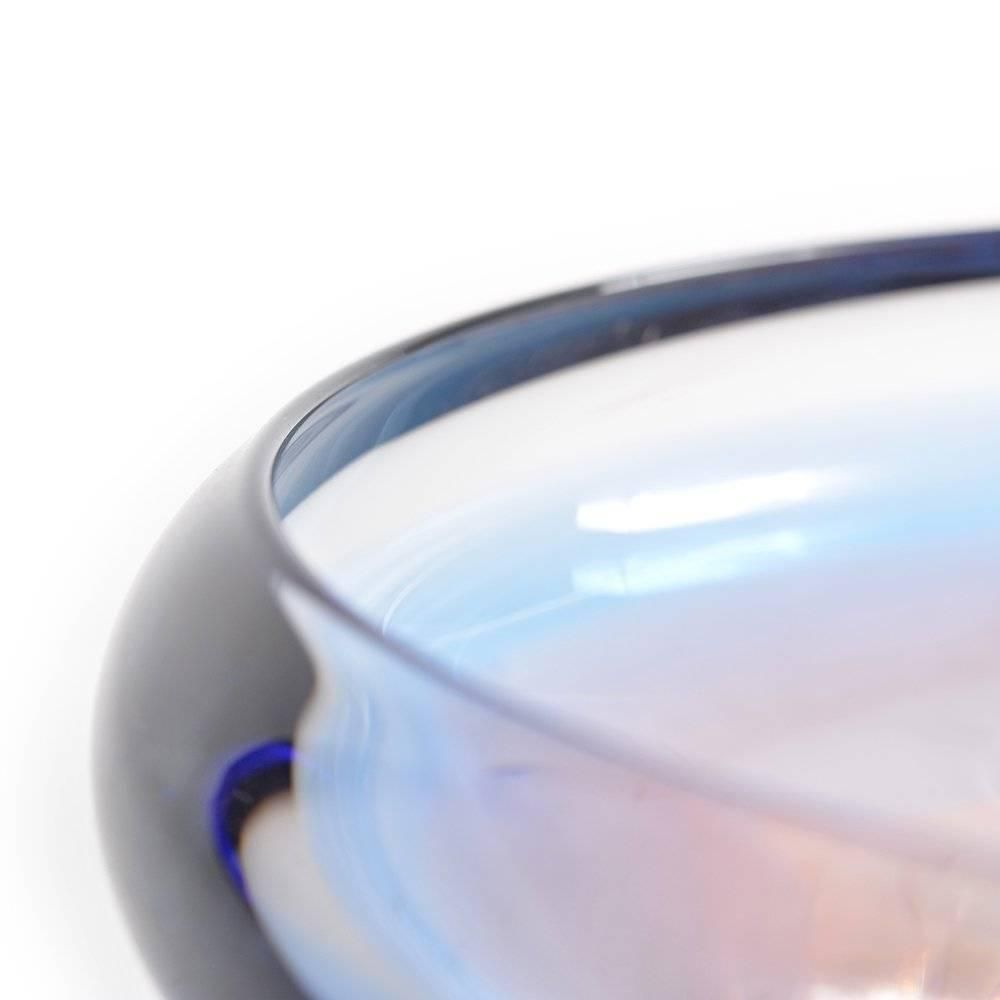 Vintage Round Art Glass Bowl By Frantisek Zemek, Czechoslovakia, Circa 1960 photo Home Decor