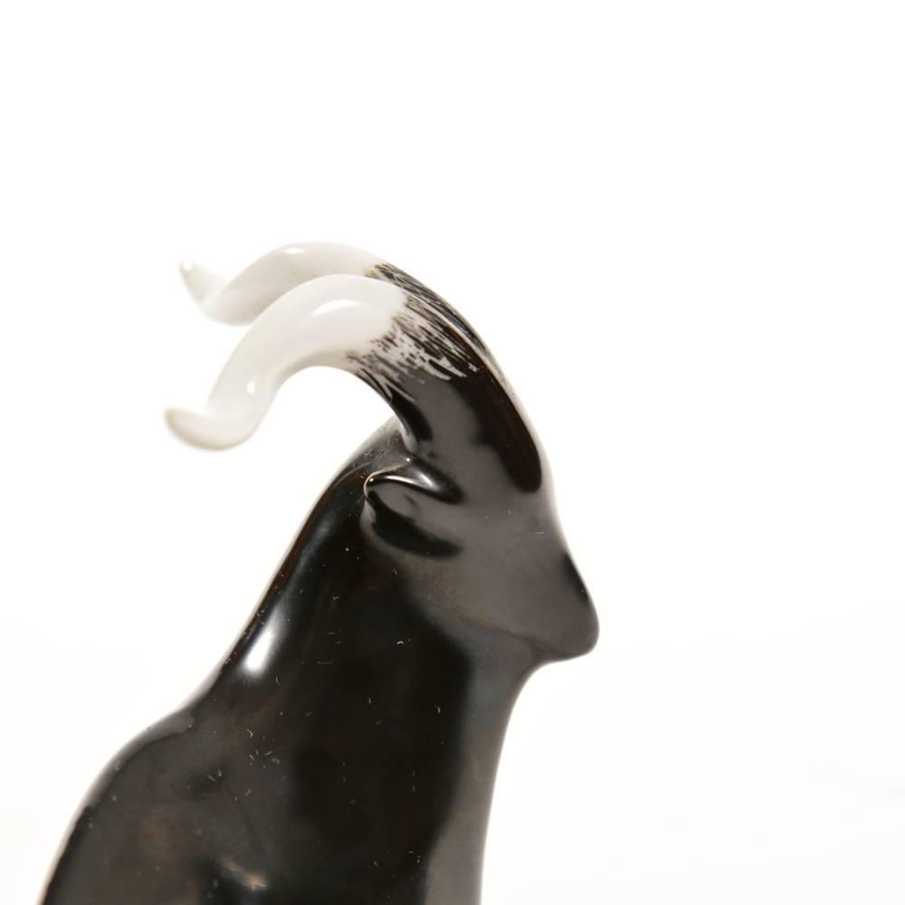 Billy Goat Porcelain Scupture By Royal Dux Czech Republic Circa 1960 photo vinterior