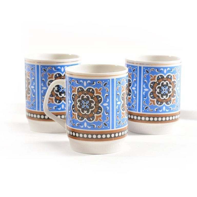 Set Of Six Original Midcentury Porcelaine Mugs, Circa 1960 photo for sale