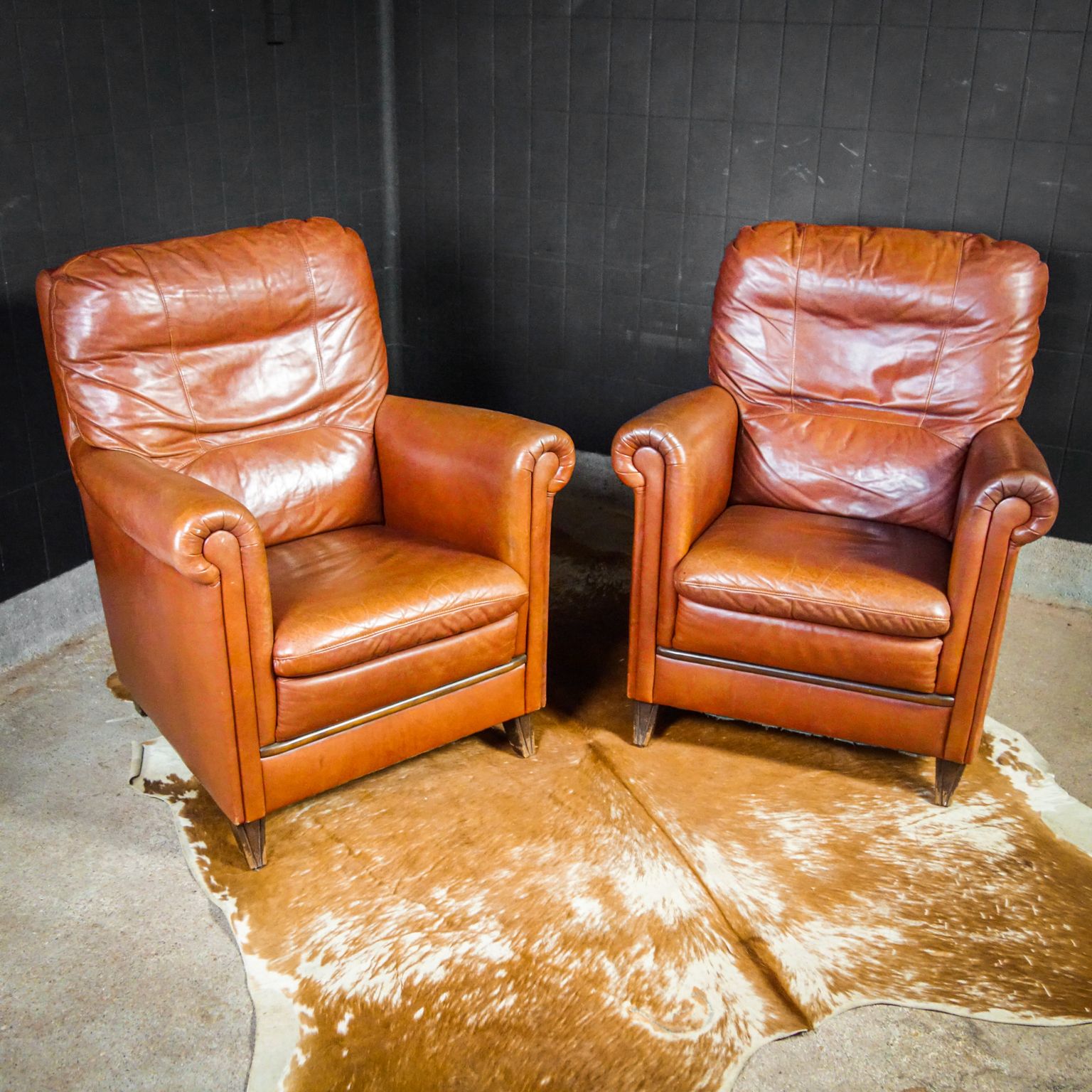Leren Fauteuils Cognacbruin photo furniture