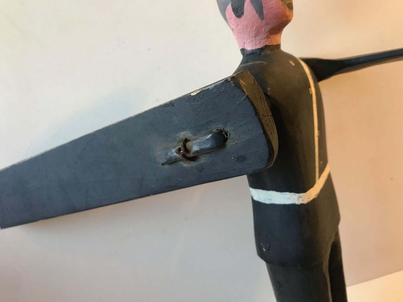 photo furniture Handmade Wooden Whirligig Officer, European Folk Art, 1950s