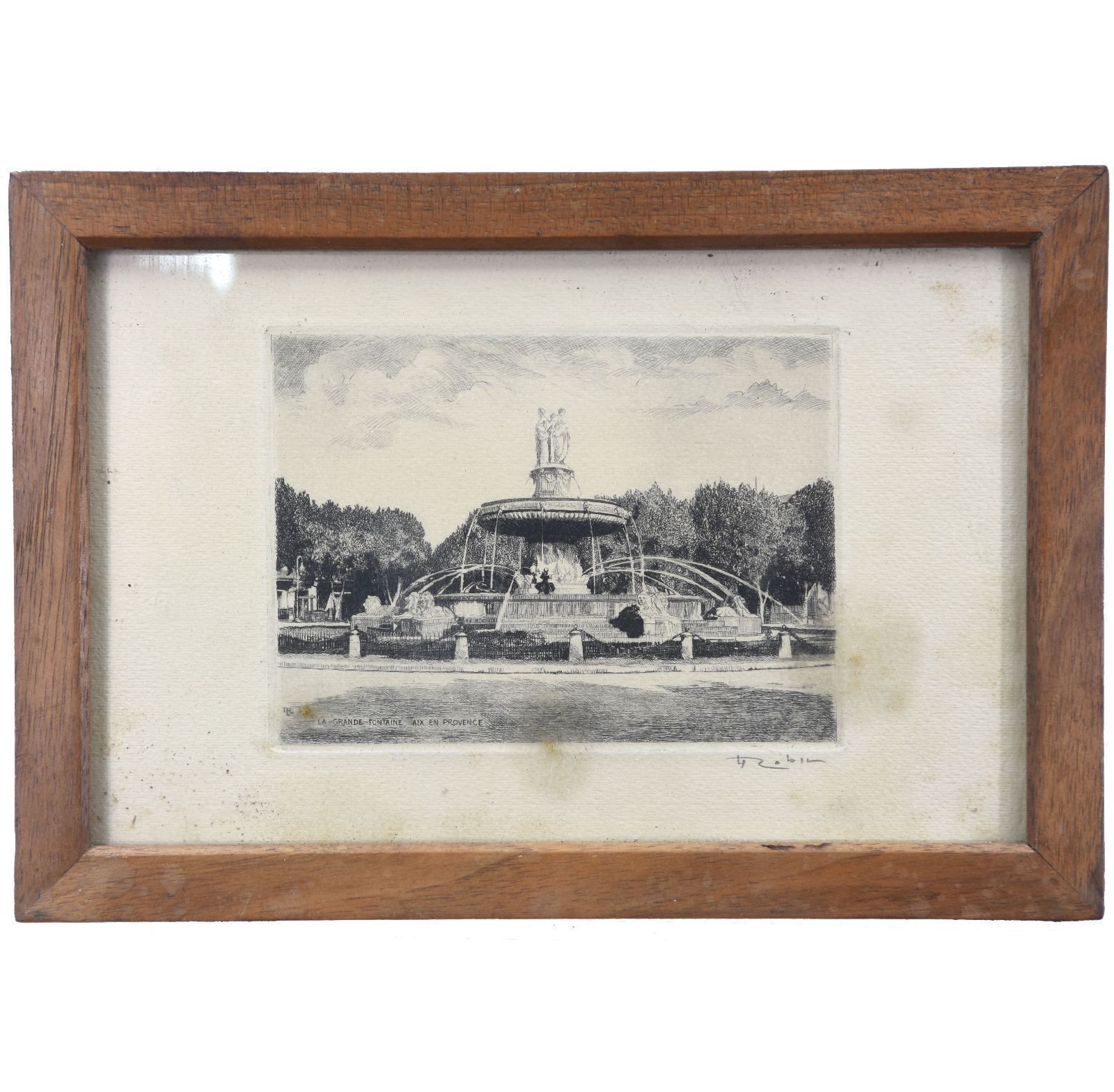 The Great Fountain Of Aix En Provence" Engraving