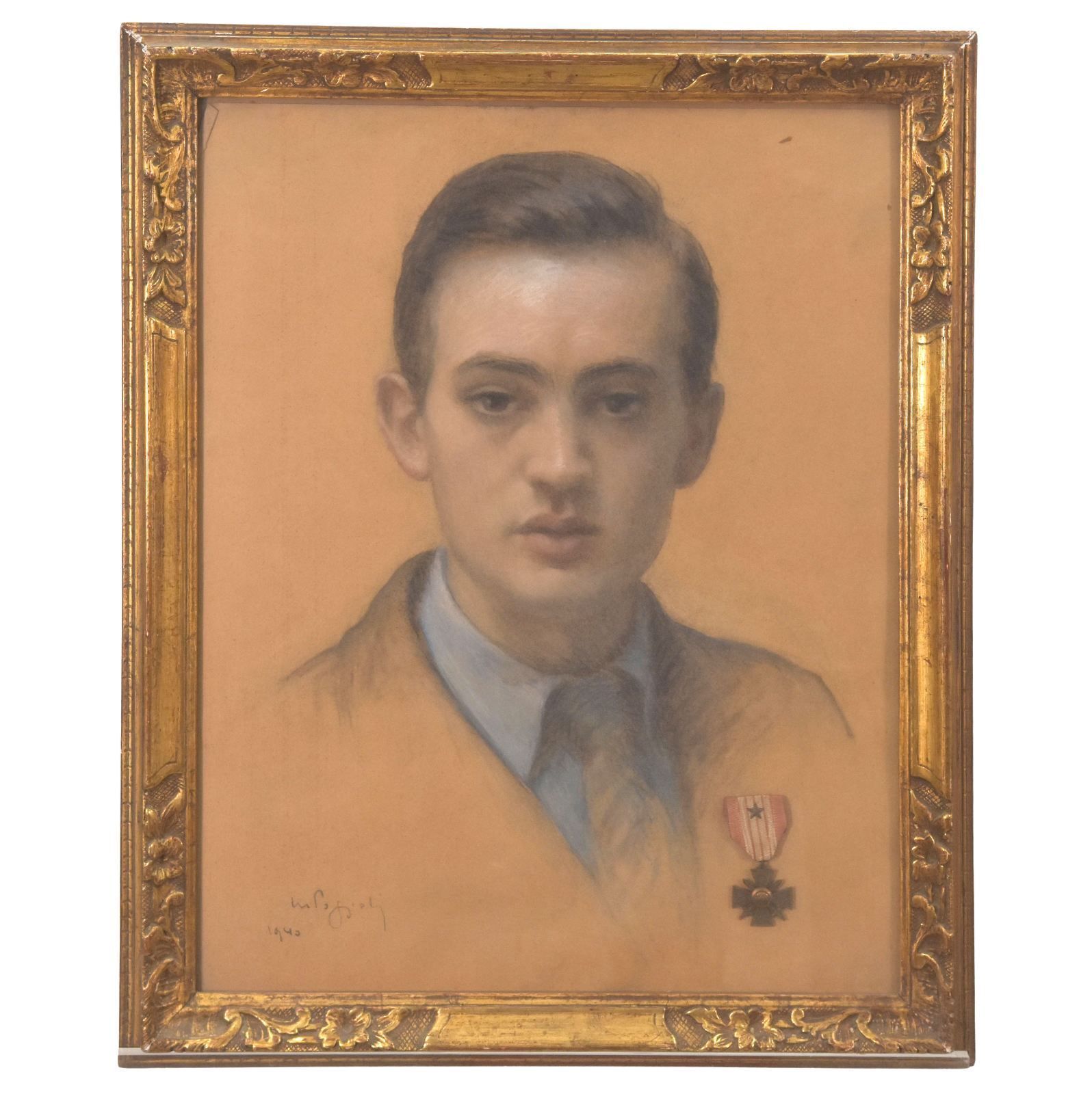 Marcel Poggioli's Self Portrait Pastel Drawing In The Early 20th Century