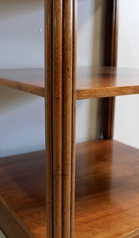 Walnut Serving Table On Wheels, Art Deco Style Early 20th Century photo vintage