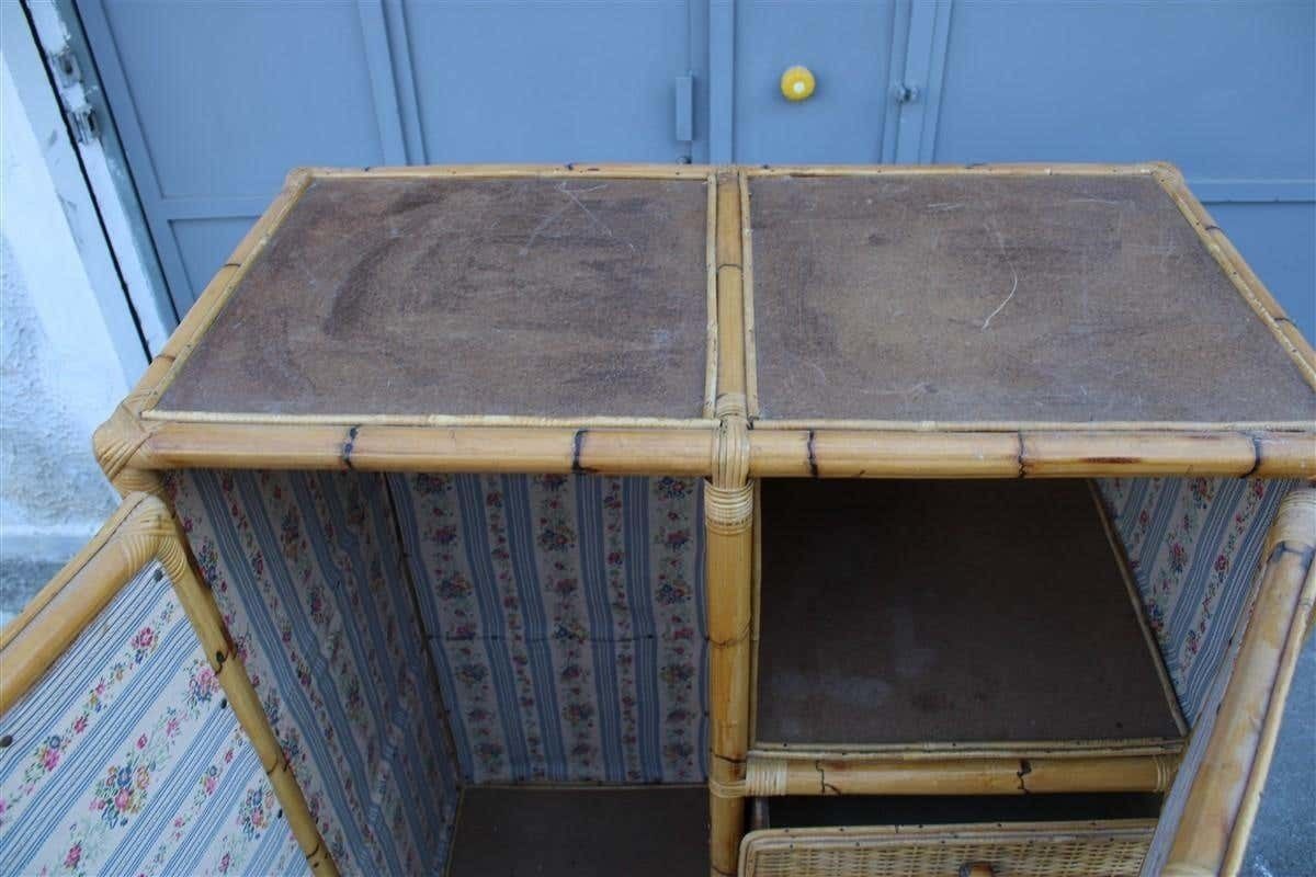 photo for sale Naturalist Cabinet Wardrobe Bamboo Mid Century Italian Design Drawers And Doors