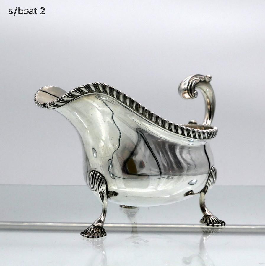 photo furniture Antique George V Sterling Silver Pair Sauceboats London 1914 Lionel Alfred Crichton