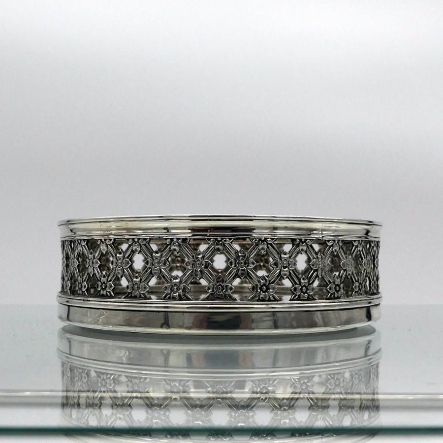 Early 19th Century Antique George IV Sterling Silver Wine Coaster London 1824 Benjamin Smith Iii photo for sale