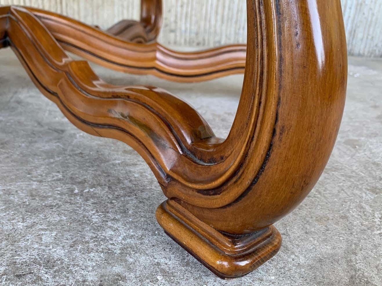 19th Green Onyx Fleur Form Top With Oak Legs Coffee Table photo buy