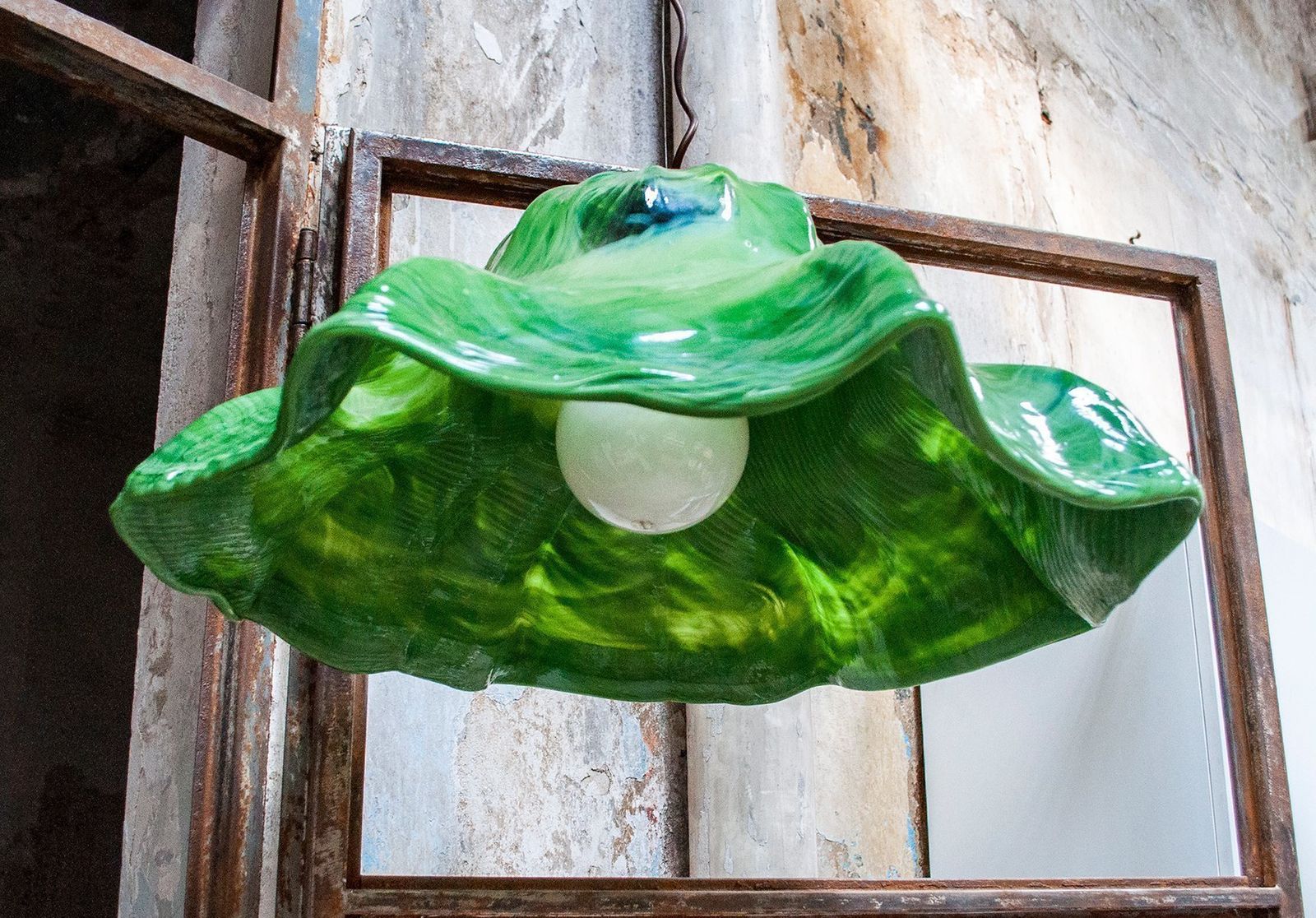 Italian Ninfea Ceiling Lamp In Brass And Murano Glass By Toni Zuccheri For Venini, 1960s photo vinterior