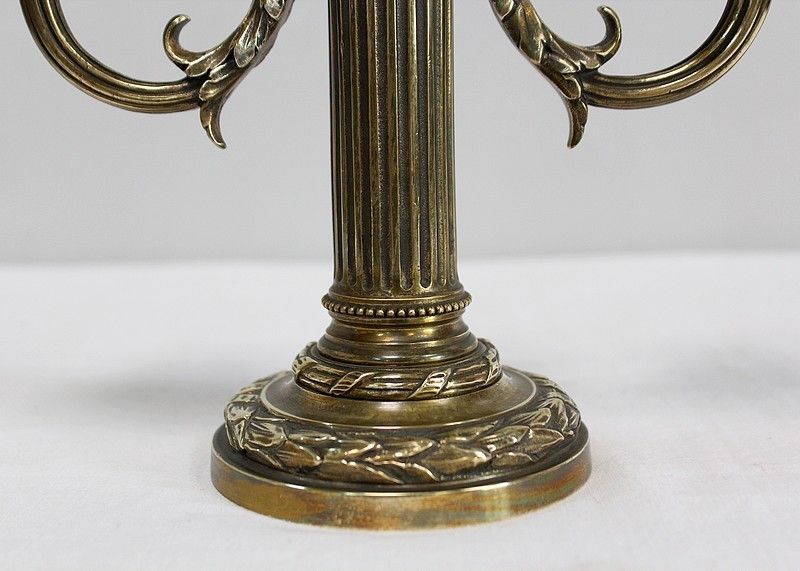 photo for sale Pair Of Bronze Candlesticks, Louis XVI Style    2nd Half Of The 19th Century