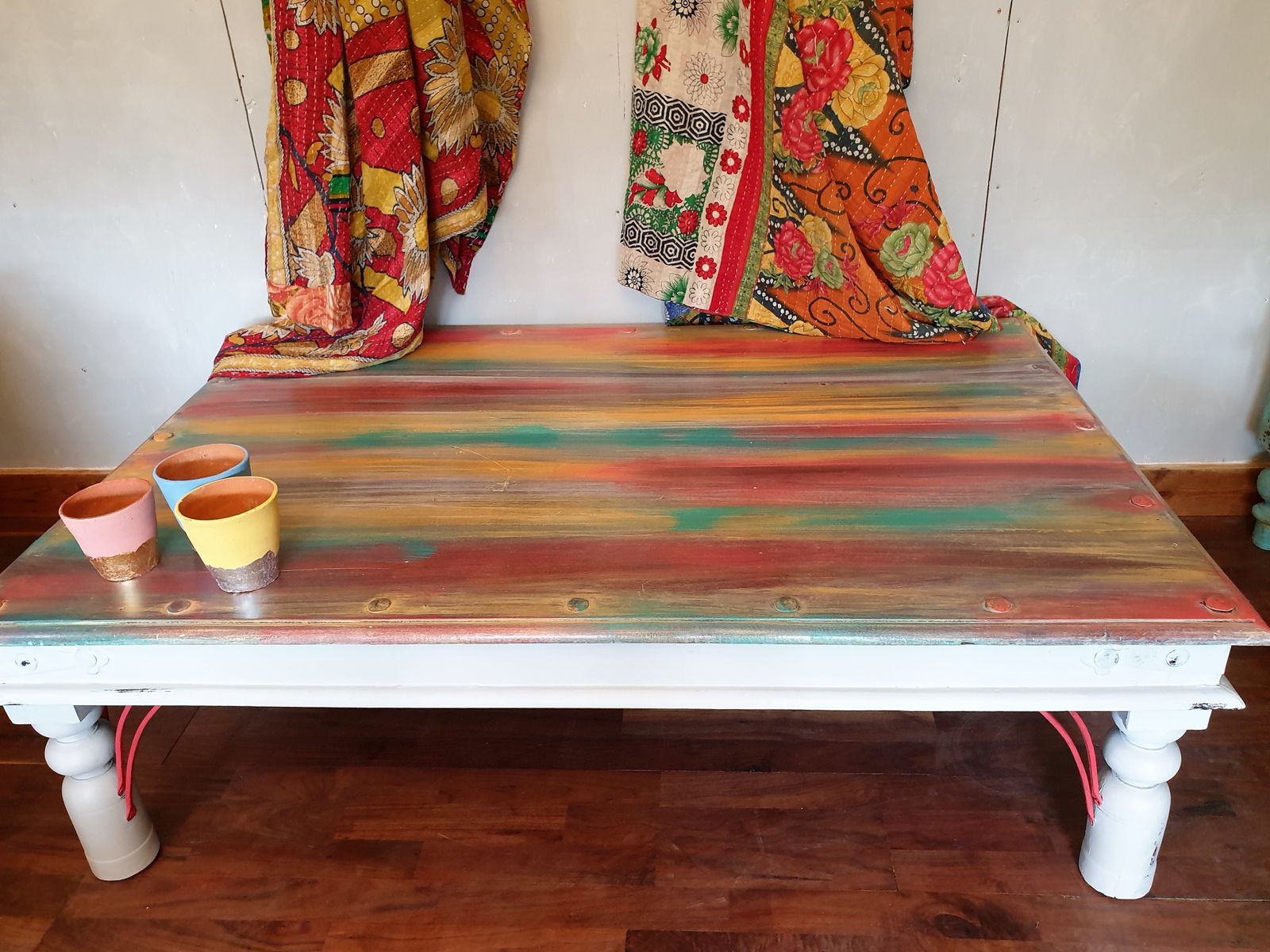 Large Painted Jali Sheesham Coffee Table photo furniture