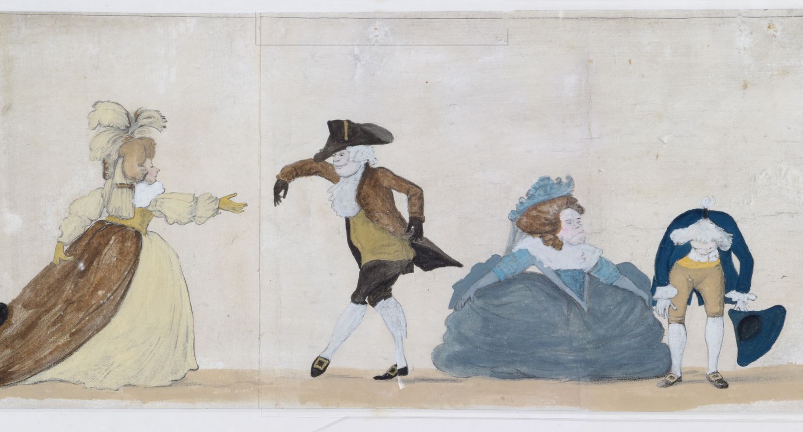 George III Period Long Engraving “A Long Minuet As Danced At Bath” By Henry William Bunbury photo for sale