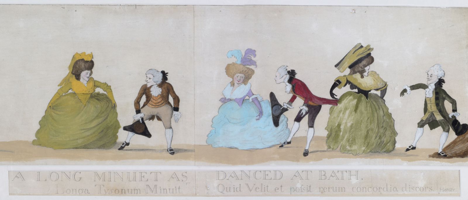 George III Period Long Engraving “A Long Minuet As Danced At Bath” By Henry William Bunbury photo vinterior