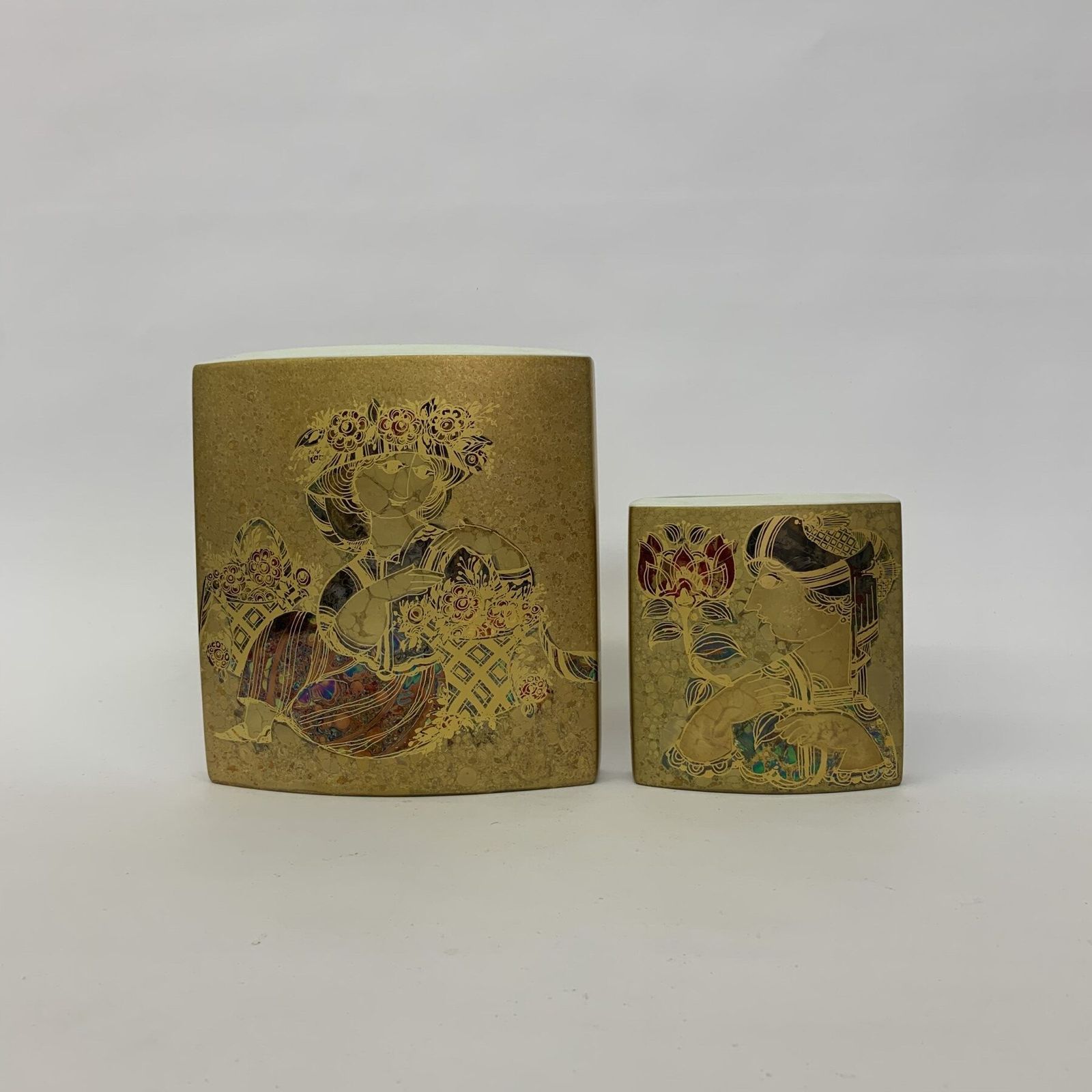 859.32 Rare Set Of 2 Bjørn Wiinblad For Rosenthal Vase, 1970s photo