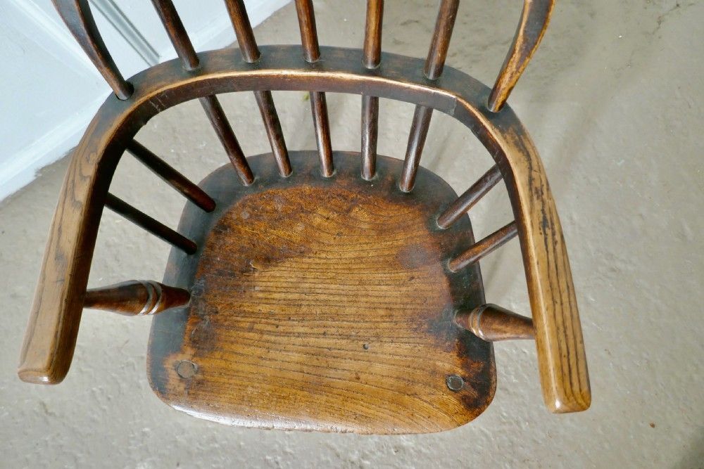 Early 19th Century Beech And Elm Childs Country Carver Chair photo 390.0