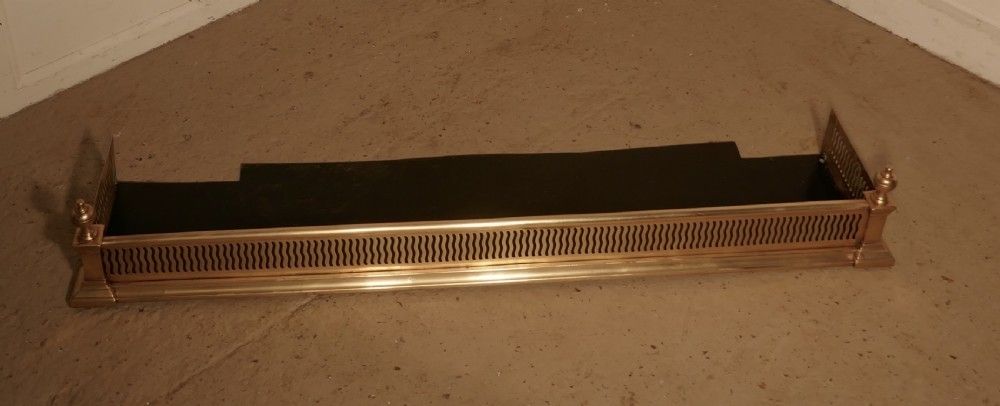 Small Victorian Pierced Brass Fender photo for sale