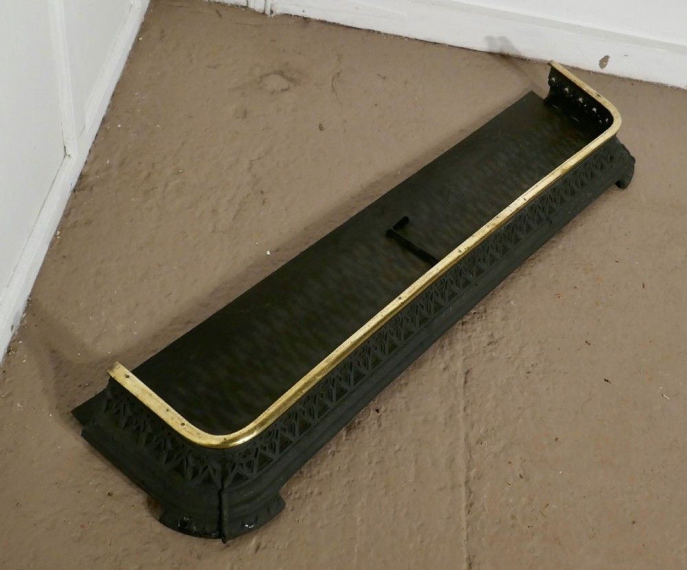 Arts And Crafts Victorian Heavy Brass And Iron Fender photo furniture