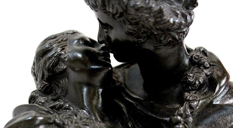 Bronze “The Given Kiss” After Houdon    2nd Half Of The 19th Century photo vinterior