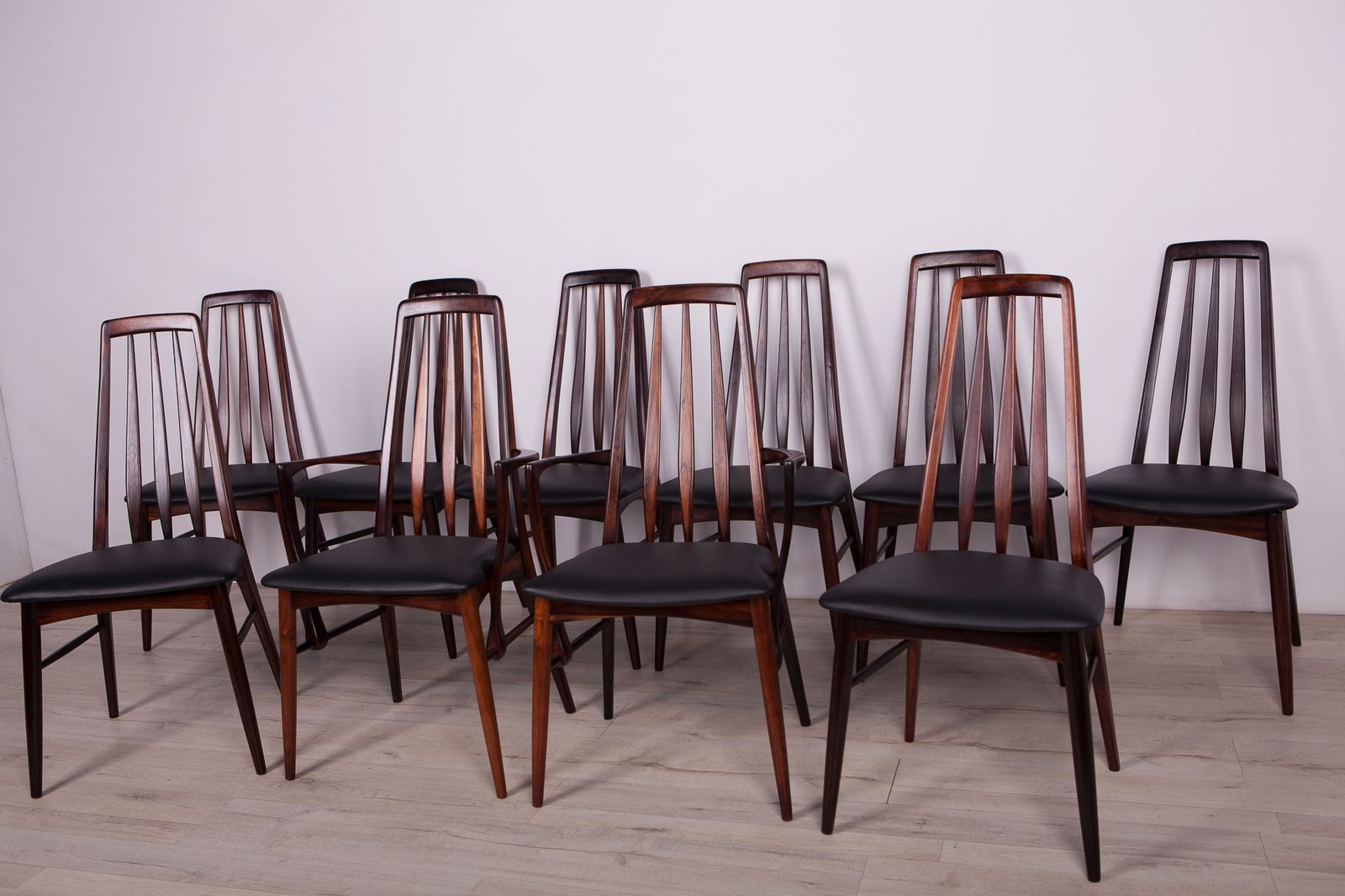 Rosewood Eva Dining Chairs By Niels Koefoed For Koefoeds Hornslet, 1960s, Set Of 10 photo Furniture