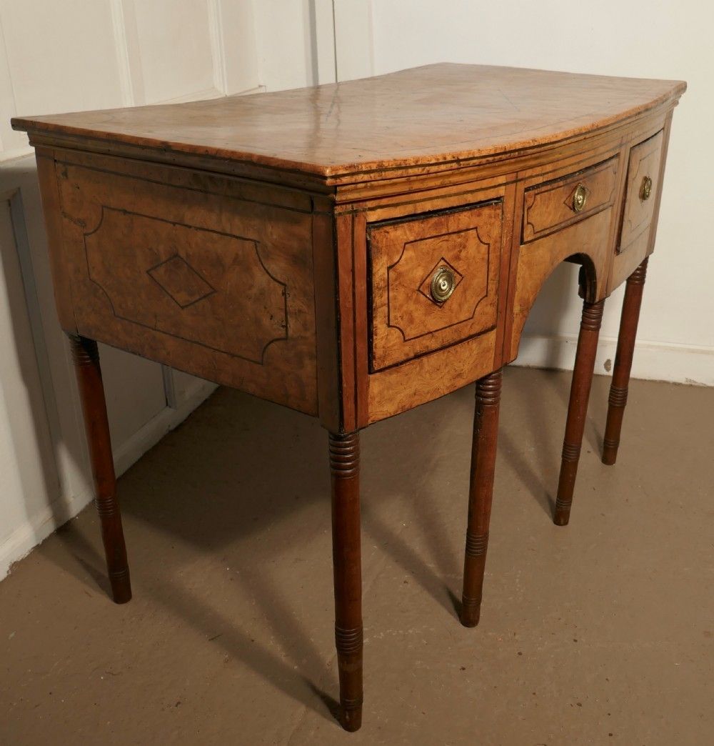 18th Century Georgian Bow Front Inlaid Burr Elm Dresser photo buy
