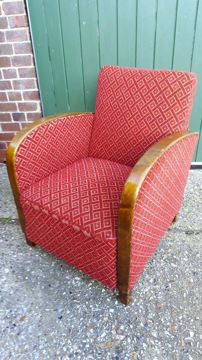 Swedish Art Deco Antique Armchair Early 20th Century Golden Birch Bentwood Arms photo furniture