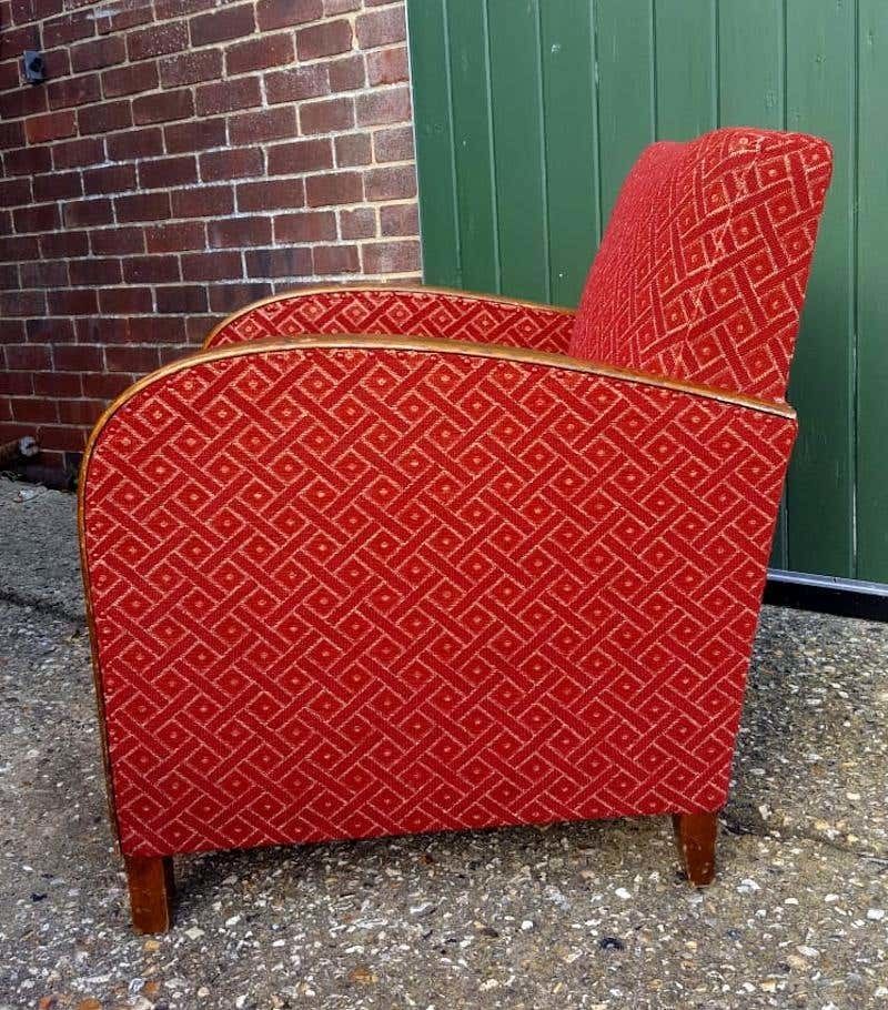 Swedish Art Deco Antique Armchair Early 20th Century Golden Birch Bentwood Arms photo for sale