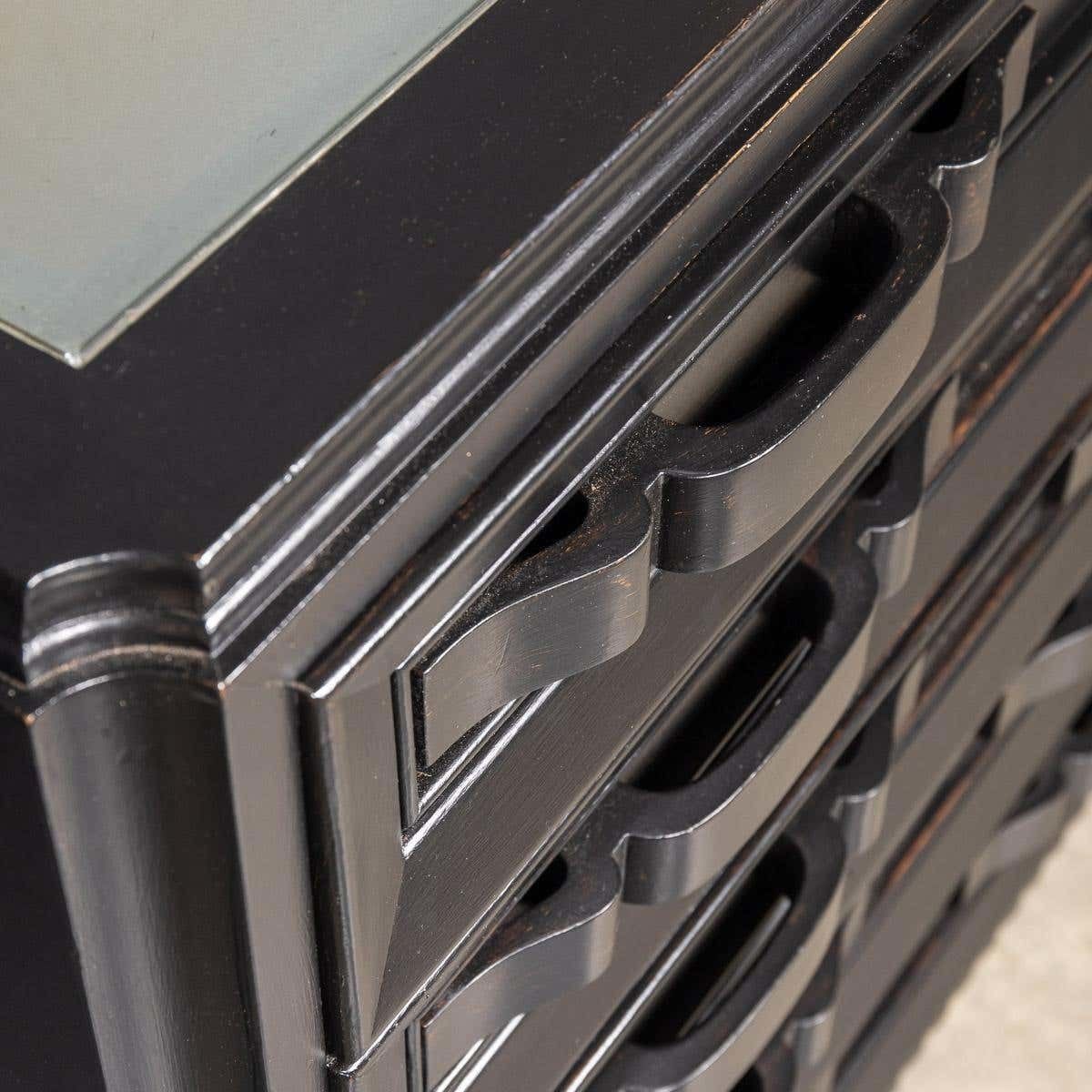 photo for sale 20th Century Italian Ebonised Chest Of Drawers With Display Top C1930