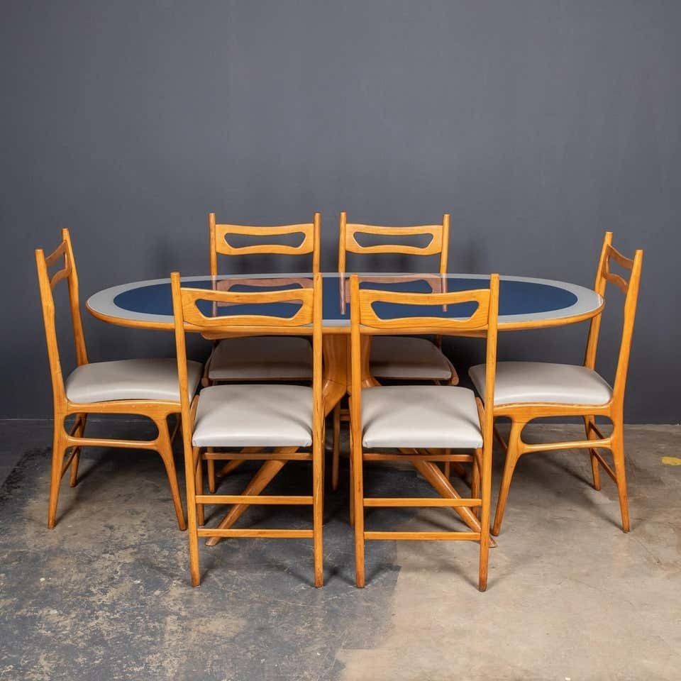 20th Century Italian Beech Table & Set Of Six Chairs C1950 photo for sale
