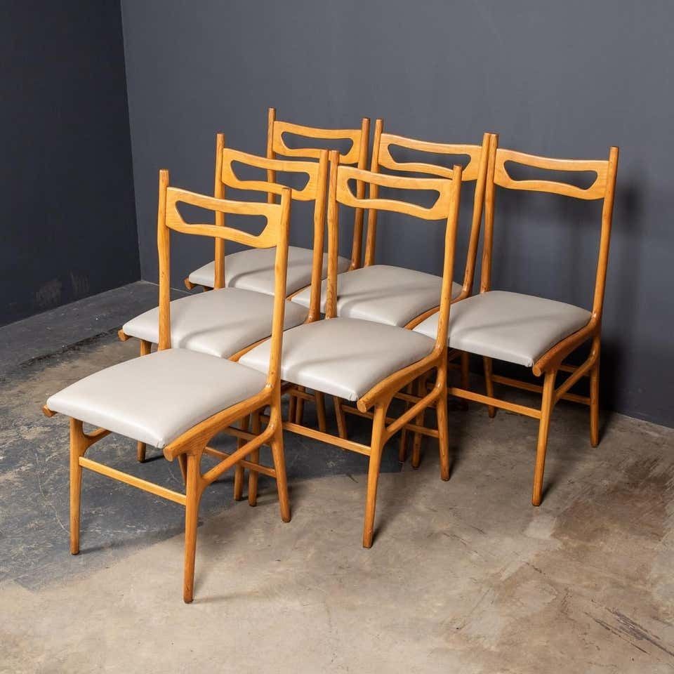 photo buy 20th Century Italian Beech Table & Set Of Six Chairs C1950