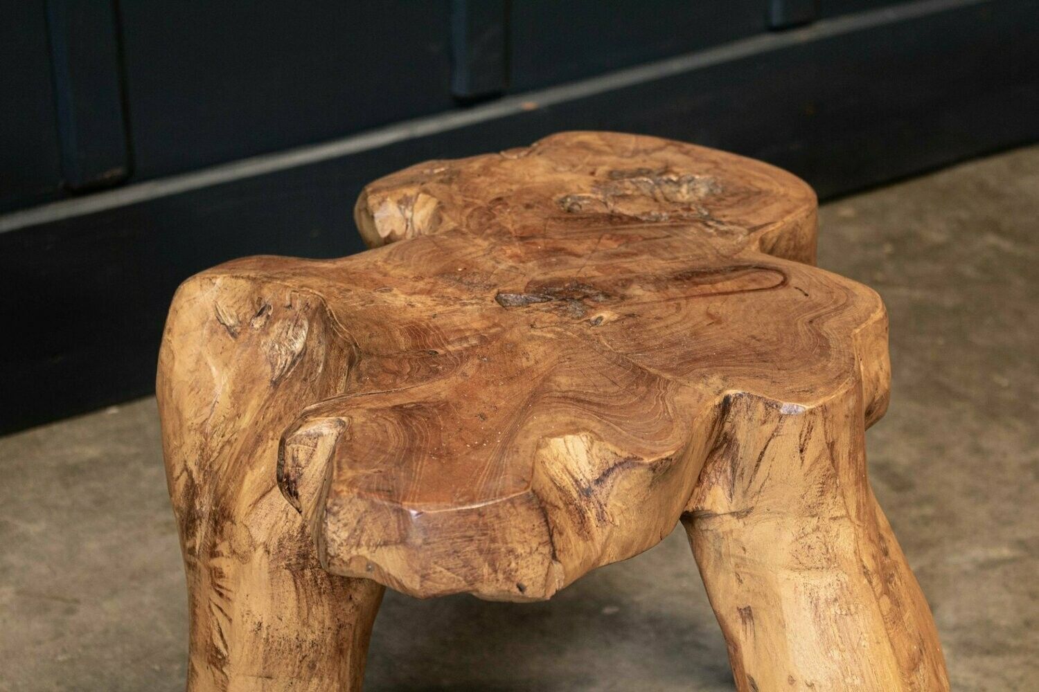 Pair Primitive Teak Root Side End Tables photo furniture